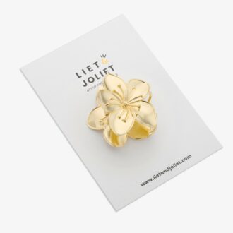 Haarklammer Blume Gold L